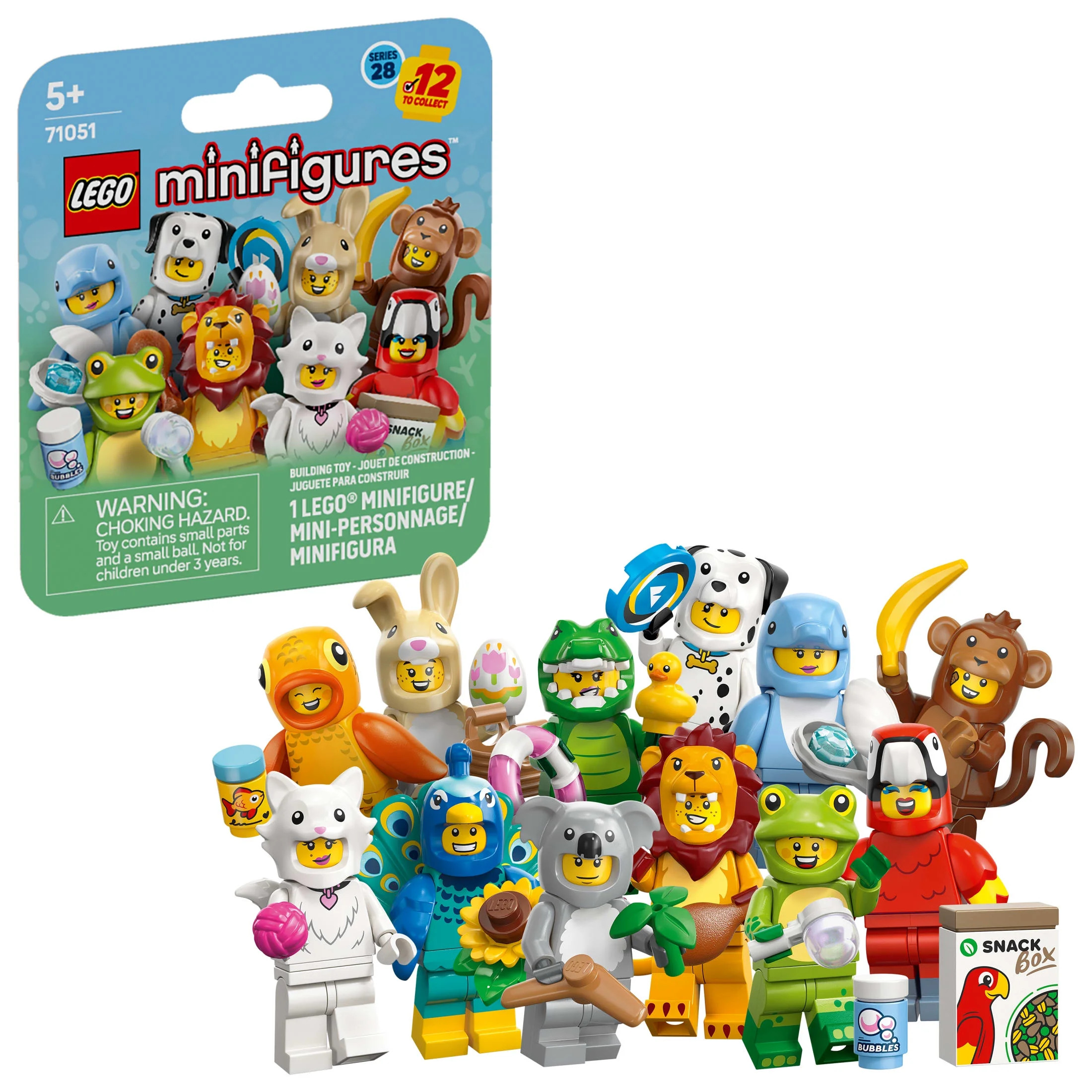 LEGO Minifigures Animal Series 28 Mystery Box Toy for Kids - Find 1 of 12 Surprise Figures in Eac... | Walmart (US)