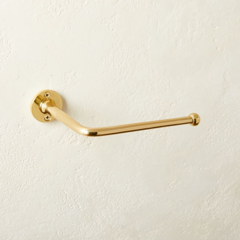 Boule-Inspired Polished Brass Wall Mount Toilet Paper Holder + Reviews | CB2 | CB2