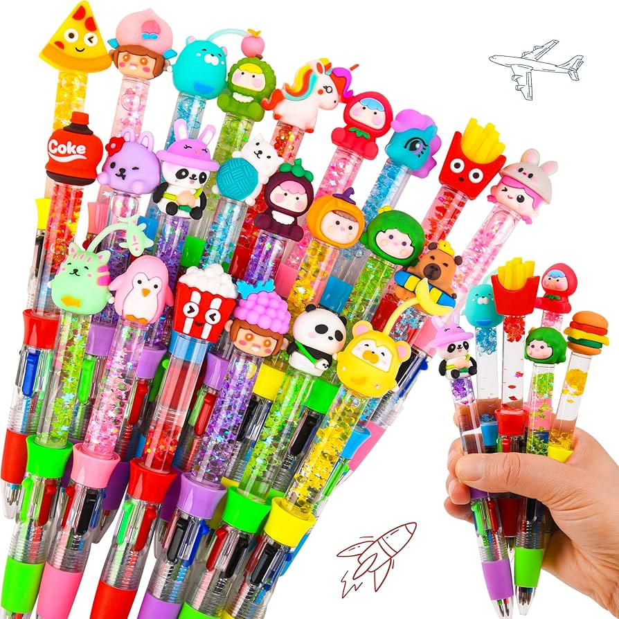LiYiQ 24PCS Multicolor Pen in One Fun 4-in-1 Cute Pens Bulk Kawaii Cool Ballpoint Pens for Kids F... | Amazon (US)