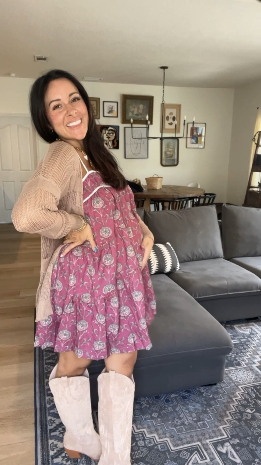 Amazon fall finds 
Boots: size up half a size if you have wide feetsies 
Dress: wearing a medium 
Cardigan: medium 

#LTKFindsUnder100 #LTKStyleTip #LTKBump