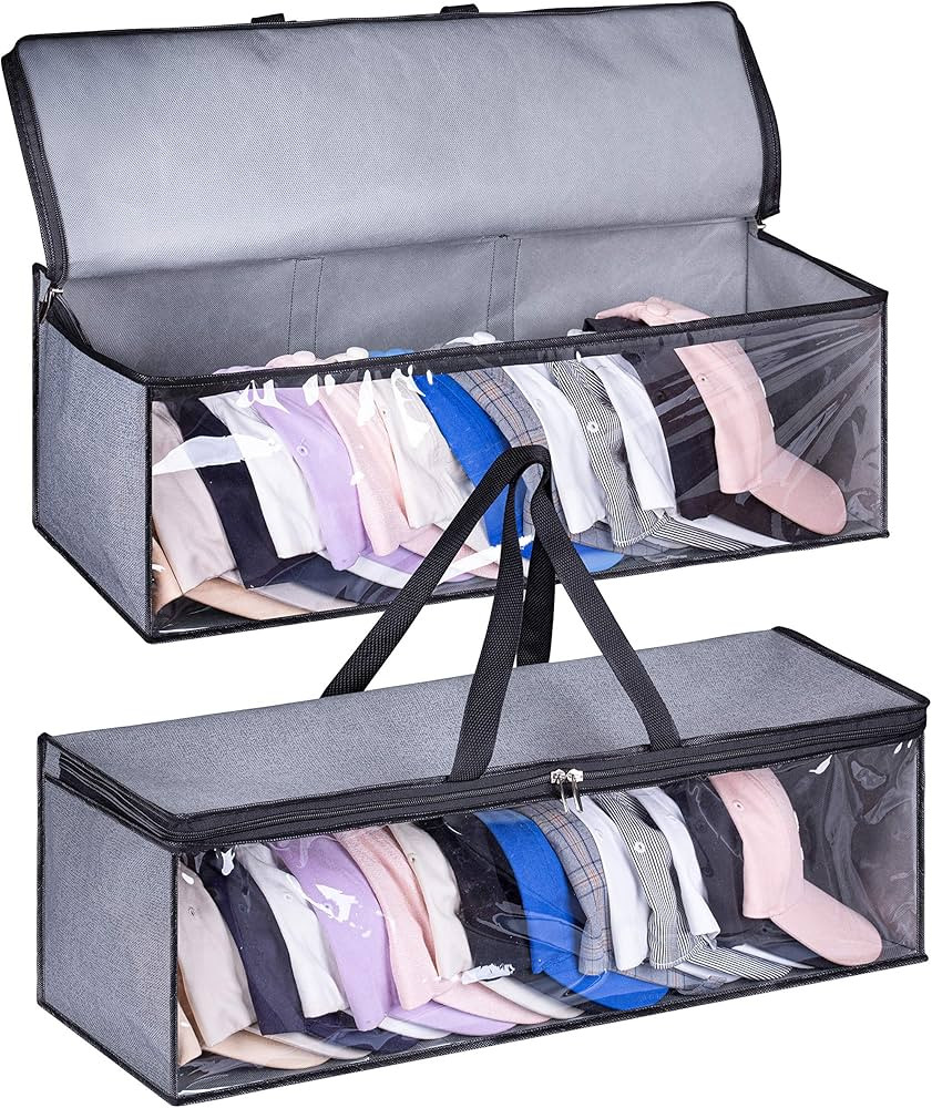 KIMBORA 2 PCS Wide Hat Storage for Baseball Caps Organizer with 2 Sturdy Handles Hat Racks Holder... | Amazon (US)