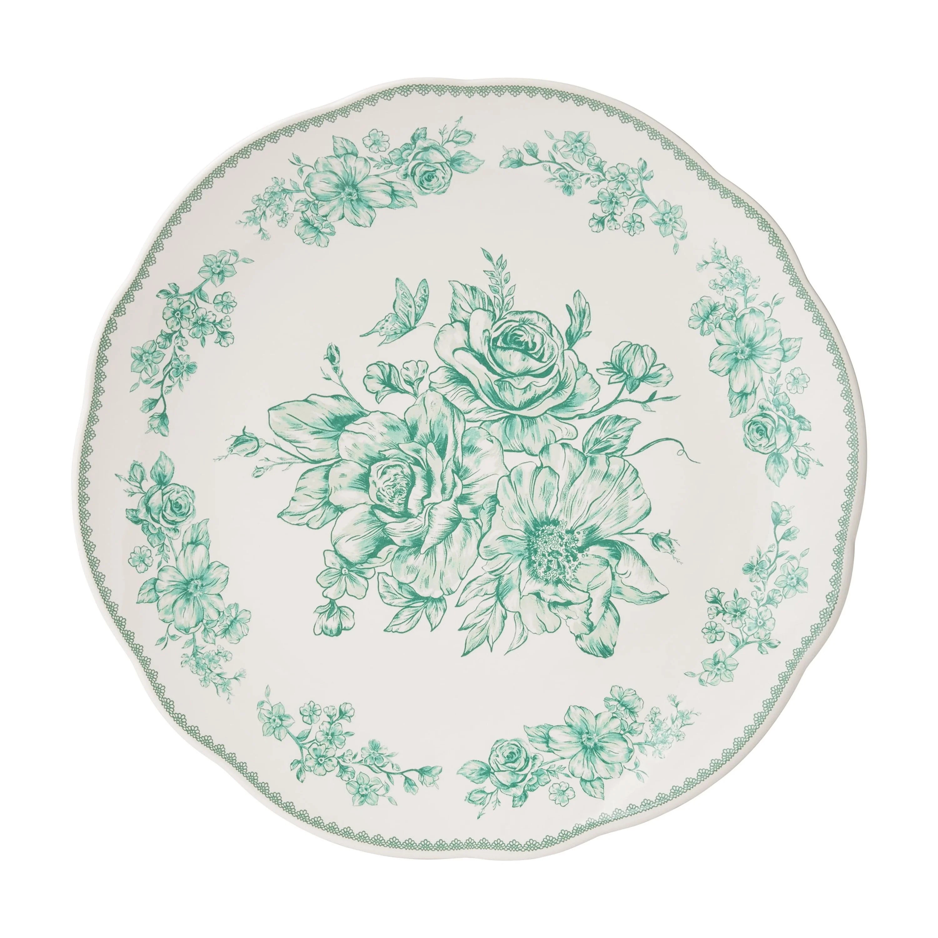 The Pioneer Woman Agatha Stoneware Dinner Plate, Green | Walmart (US)