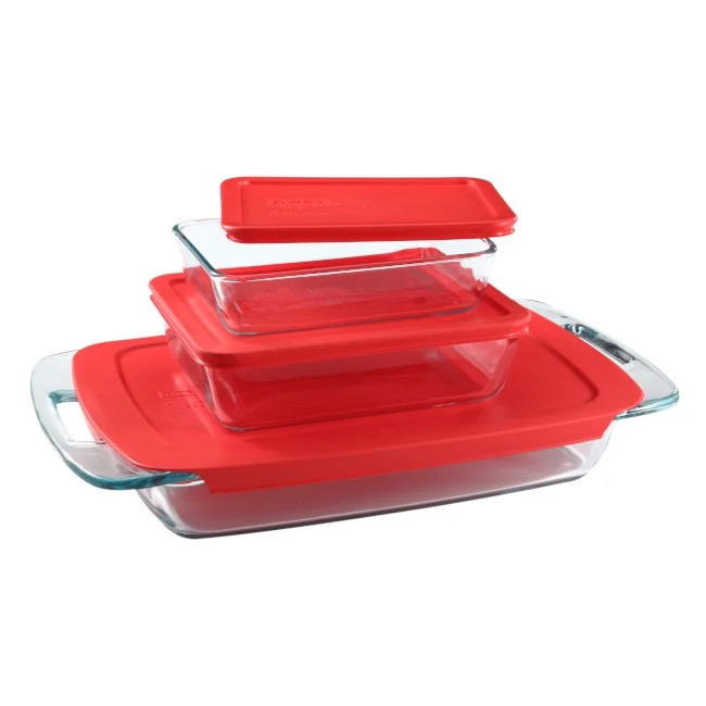 Pyrex Easy Grab Bake & Store Glass Storage Value Pack, 6-Piece - Walmart.com | Walmart (US)