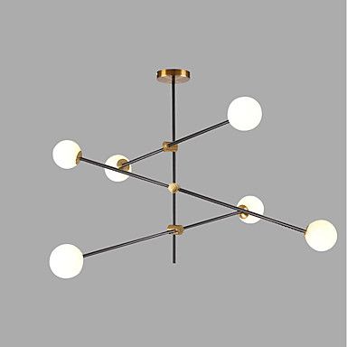 6-Light 100 cm Creative Chandelier Metal Glass Sputnik Gold / Painted Finishes Contemporary / Art... | Light in the Box - US