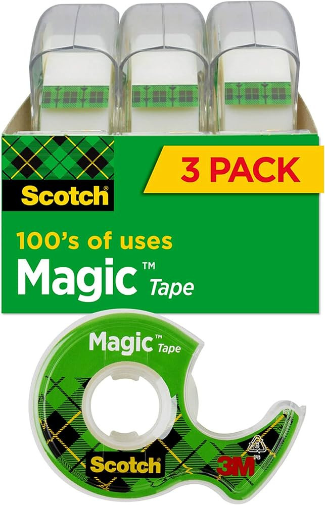 Scotch Magic Tape, 3 Rolls, Numerous Applications, Invisible, Engineered for Repairing, 3/4 x 300... | Amazon (US)