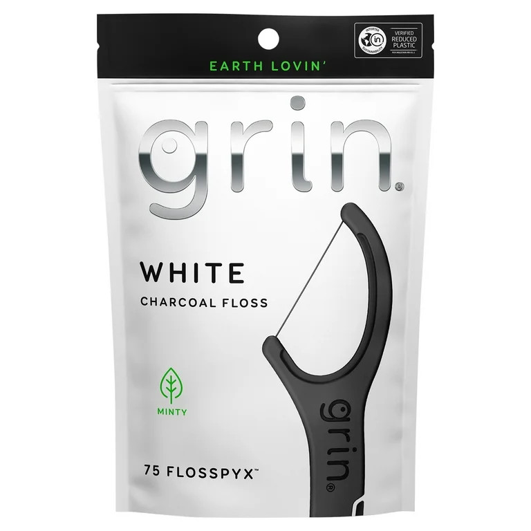 3 Pack of Grin White Charcoal Flosspyx - 75 ct (Packaging May Vary) | Walmart (US)