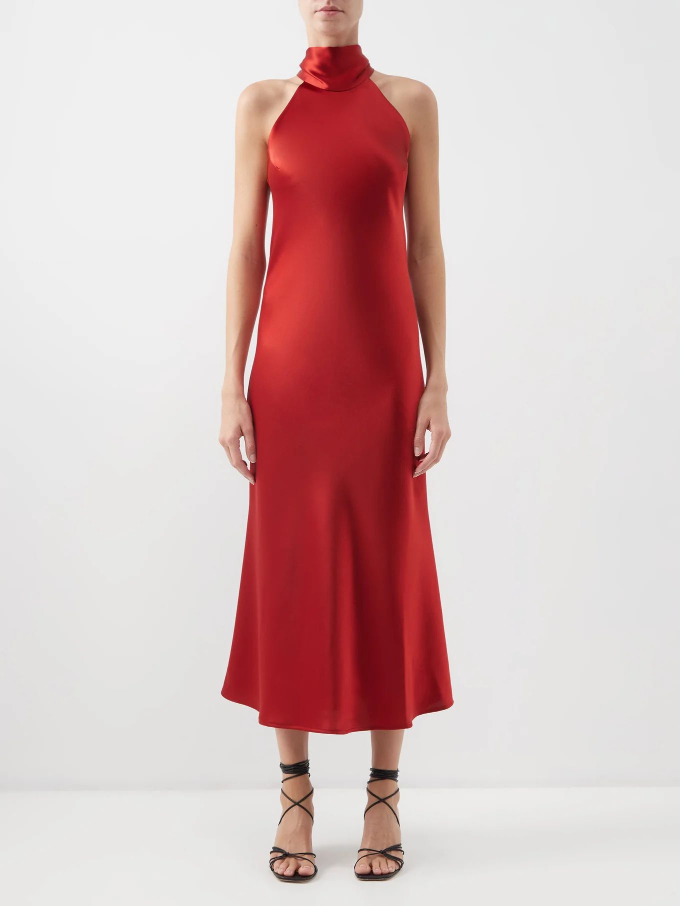 Sienna tie-neck satin dress | Galvan | Matches (US)