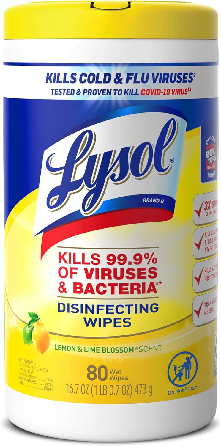 Lysol Disinfectant Wipes, Multi-Surface Antibacterial Cleaning Wipes, For Disinfecting and Cleani... | Amazon (US)