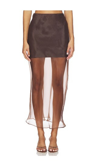 Line & Dot x REVOLVE Denman Midi Skirt in Brown. - size L | Revolve Clothing (Global)