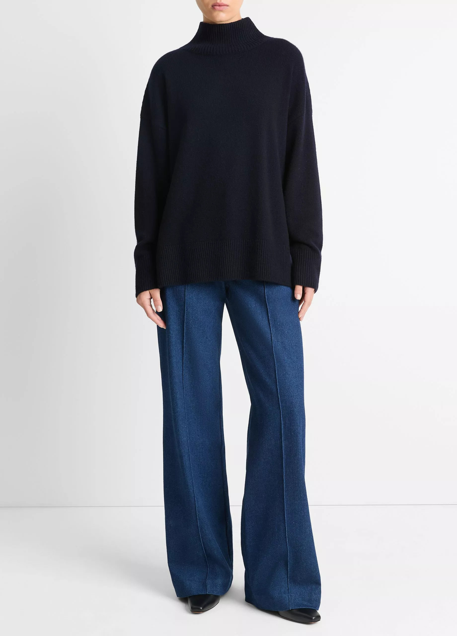 Wool-Cashmere Drop-Shoulder Turtleneck Sweater | Vince LLC