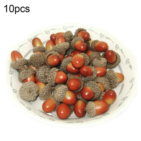 Papaba 10Pcs Foam Artificial Mini Acorn Fruit Ornaments Christmas Wedding Party Decor | Walmart (US)
