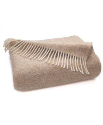 Shetland Lambswool Herringbone Throw, 55" x 72" | Macy's