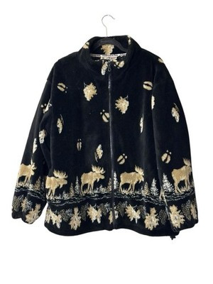 Glacier Gear Outdoor Men's LargeFleece Jacket Moose Nature Mountain Full Zip | eBay | eBay US