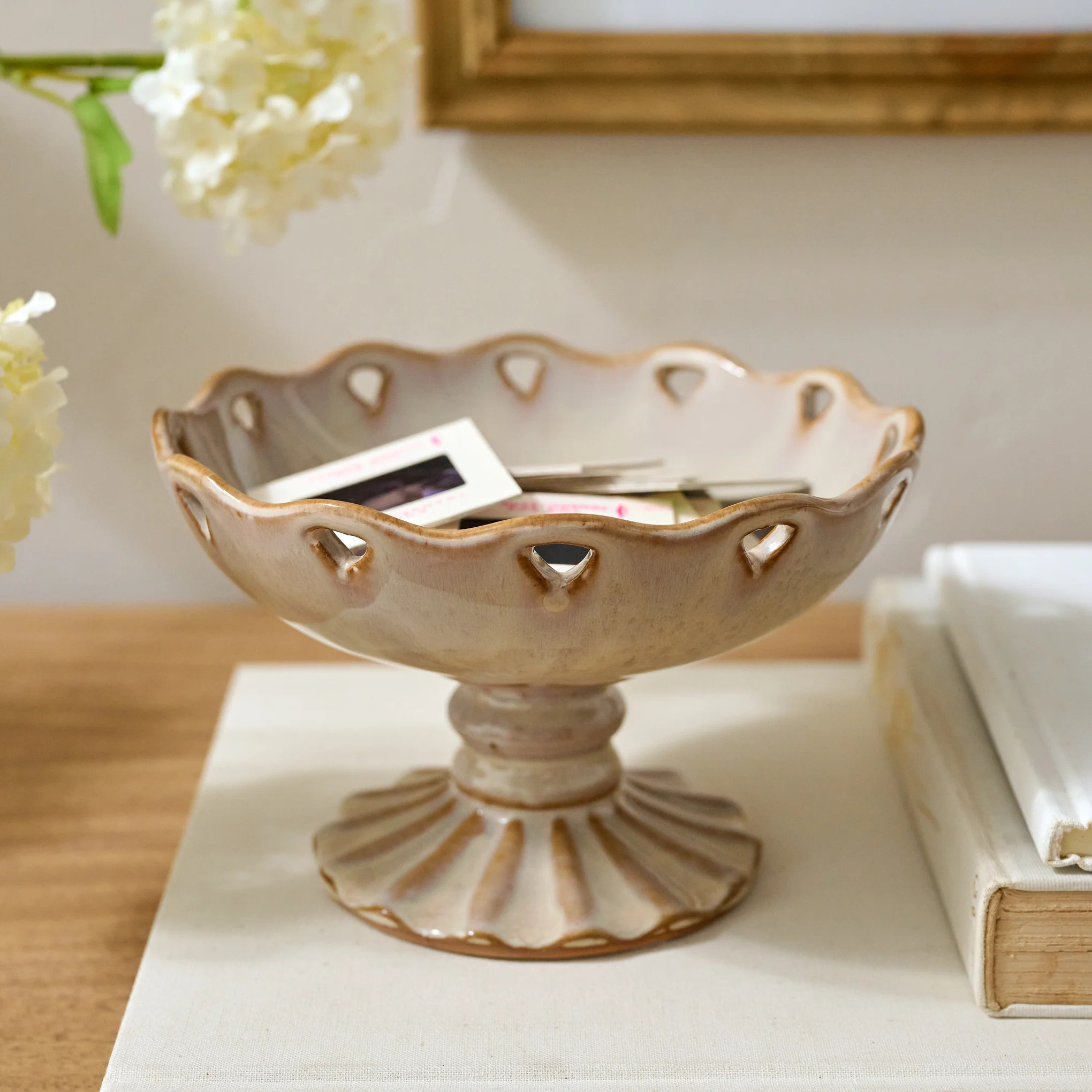 Millie Glazed Ceramic Compote Bowl | Magnolia