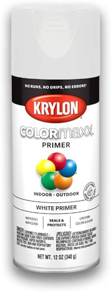 Krylon 12 oz K05584007 White COLORmaxx Paint & Primer Spray Paint, Primer | Amazon (US)