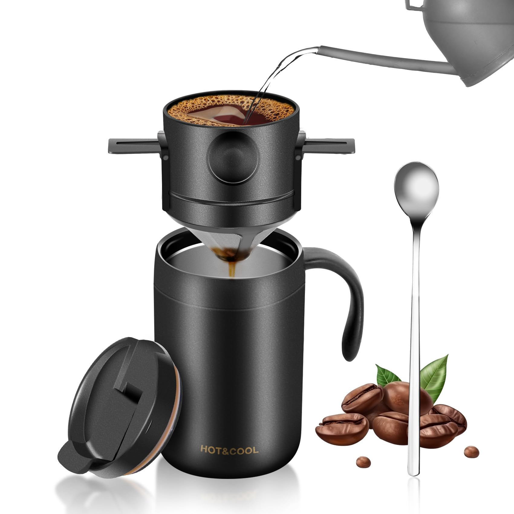 16oz Camping Coffee Maker Pour Over Coffee Maker Set，Camp Pour Over Set，Portable Coffee Kit f... | Amazon (US)