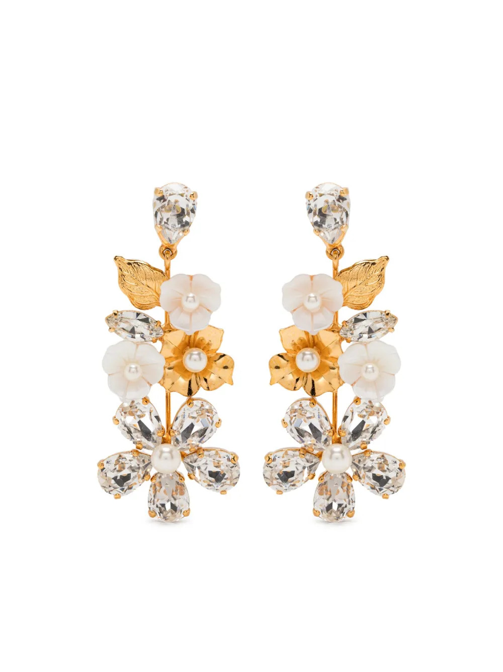 Jennifer Behr Boucles d'oreilles à Ornements En Cristal | Or | FARFETCH IT | Farfetch Global