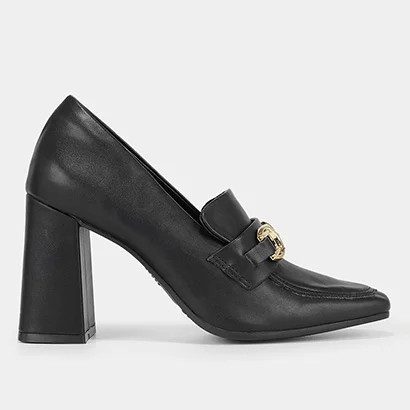 Mocassim Shoestock Metal Salto Bloco Alto - Feminino | Zattini (BR)