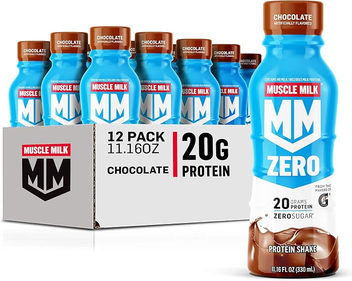 Muscle Milk Zero Protein Shake, Chocolate,20g Protein, Zero Sugar, 100 Calories, Calcium, Vitamin... | Amazon (US)