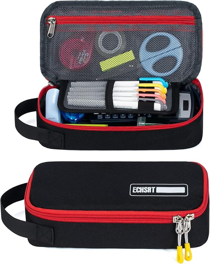 ECHSRT Large Pencil Case, Aesthetic Pen Pouch with Big Capacity, Minimalist Portable Stationery B... | Amazon (US)