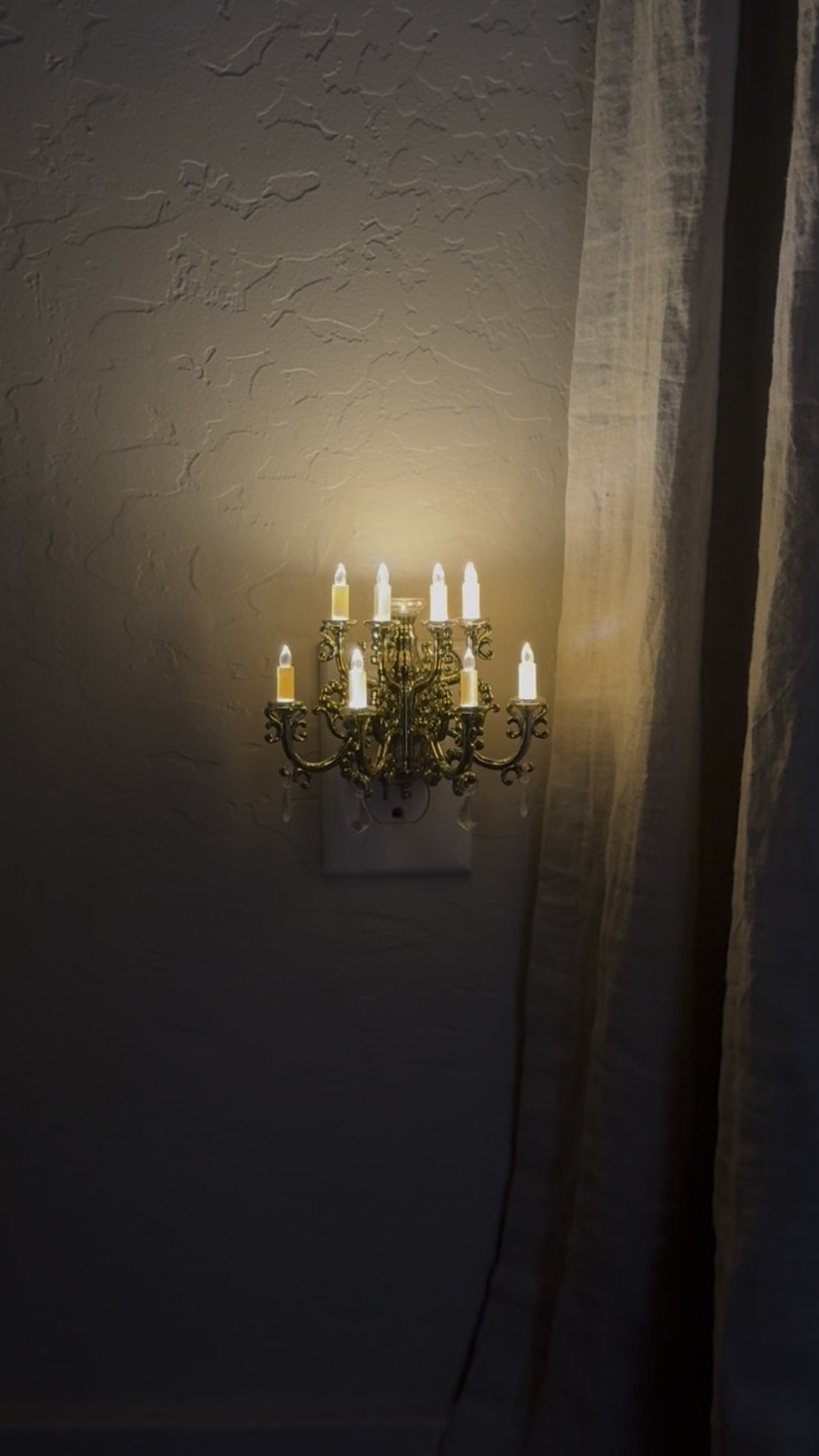 Prettiest nightlight ever!! #nightlight #chandelier #night #light #romanticizeyourlife #elegant #home #homeessential 

#LTKdayinmylife #LTKHome