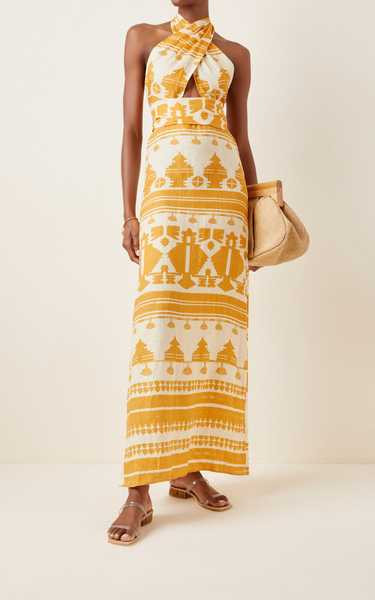 Facundo Printed Linen Maxi Halter Dress | Moda Operandi (Global)