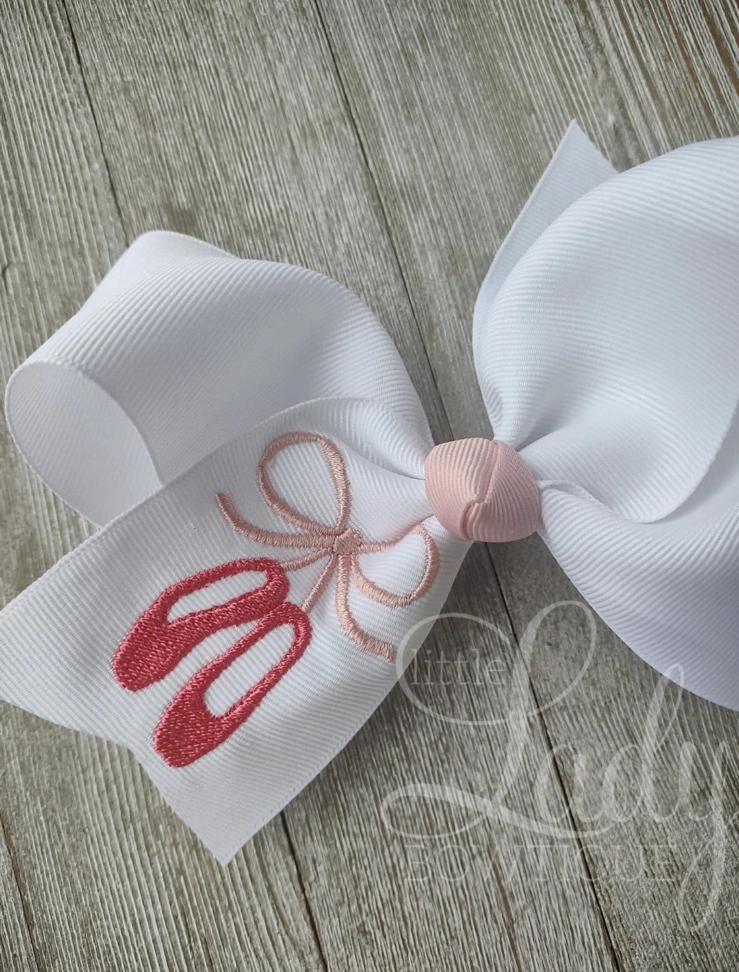 Embroidered Ballet Slipper Hair Bow – Custom Dance Bow | Etsy (US)
