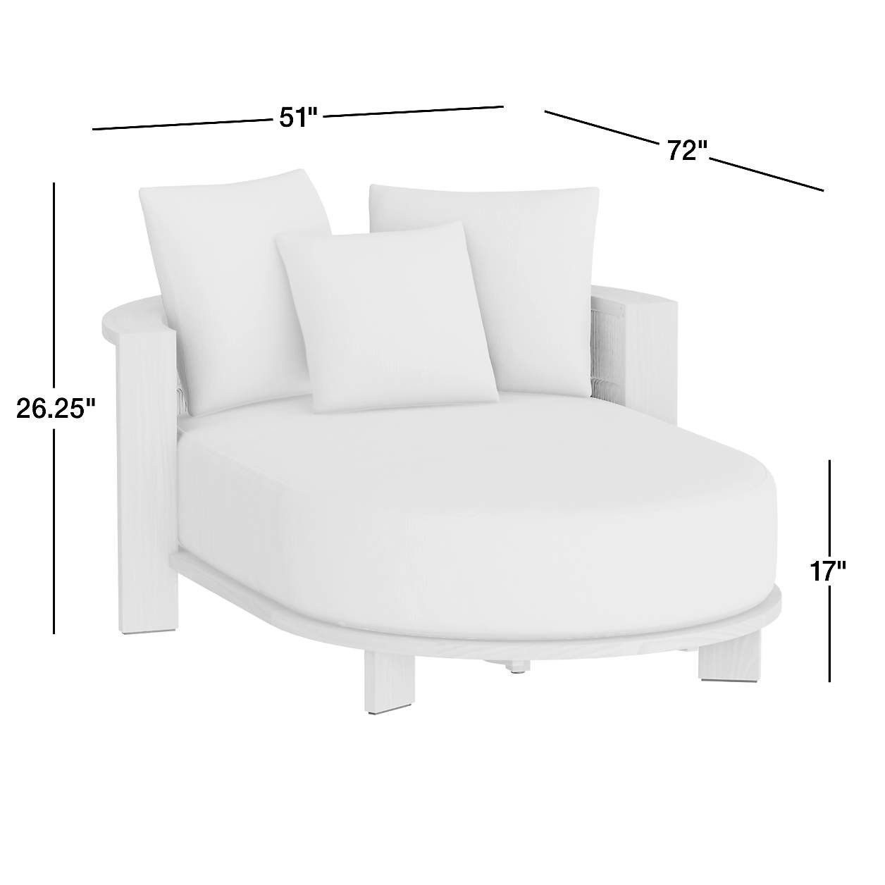 Bali 51" Natural Teak Chaise Daybed with Nova Glow Sunbrella Cushions | Crate & Barrel | Crate & Barrel