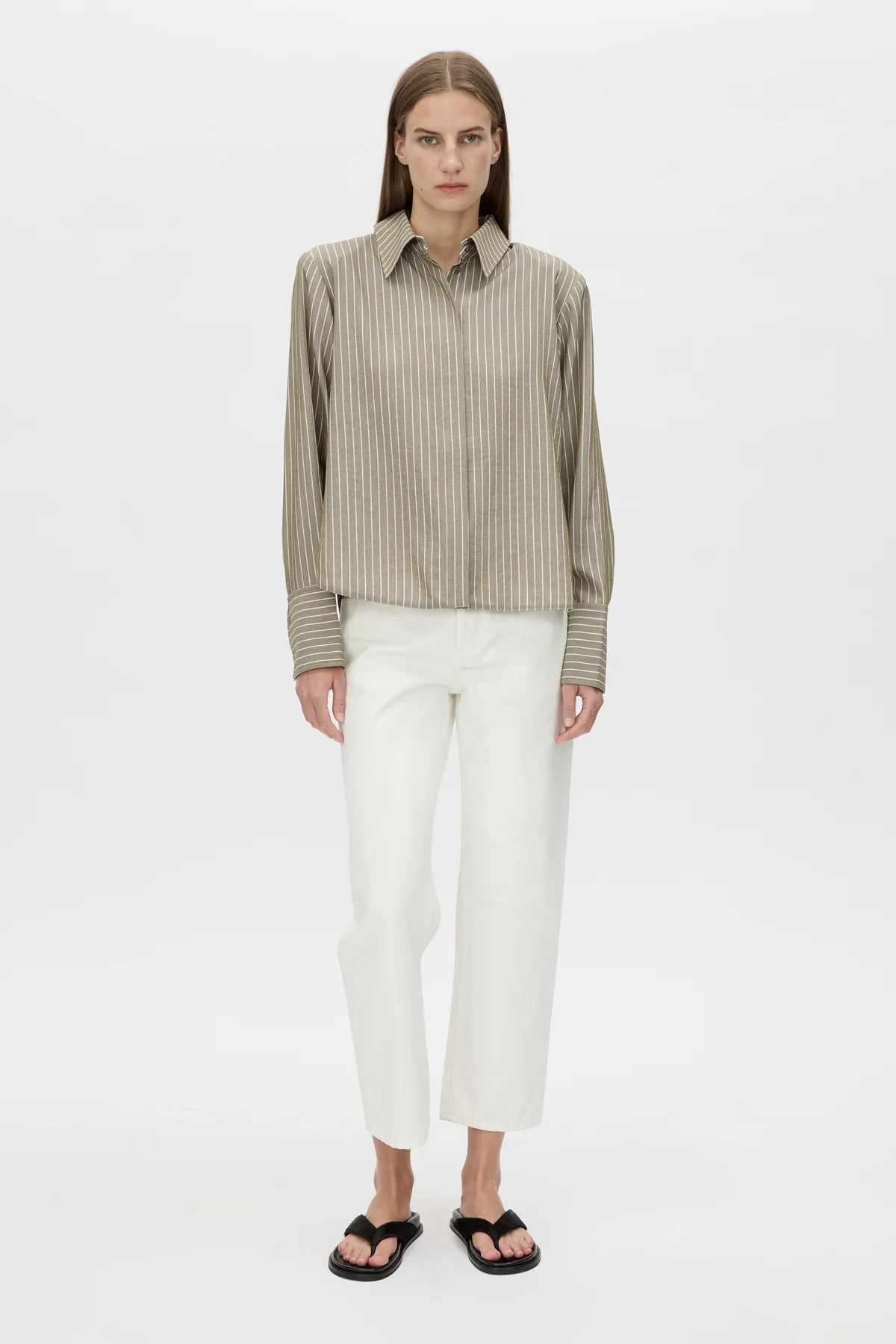 Illias Stripe Shirt in Ash Stripe - CAMILLA AND MARC® C&M | CAMILLA AND MARC (ANZ)