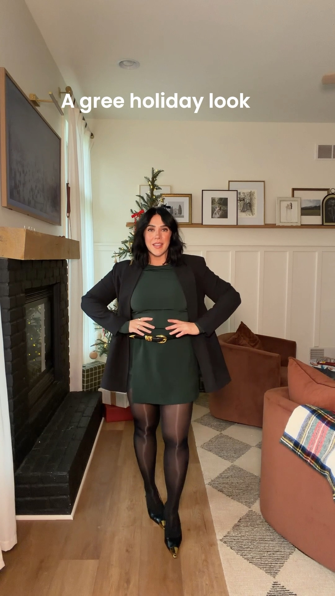 Holiday outfit idea as a size 10. Size 10/L. Size up in tights. Christmas party outfit. All on sale. 

#LTKSaleAlert #LTKCyberWeek #LTKHoliday