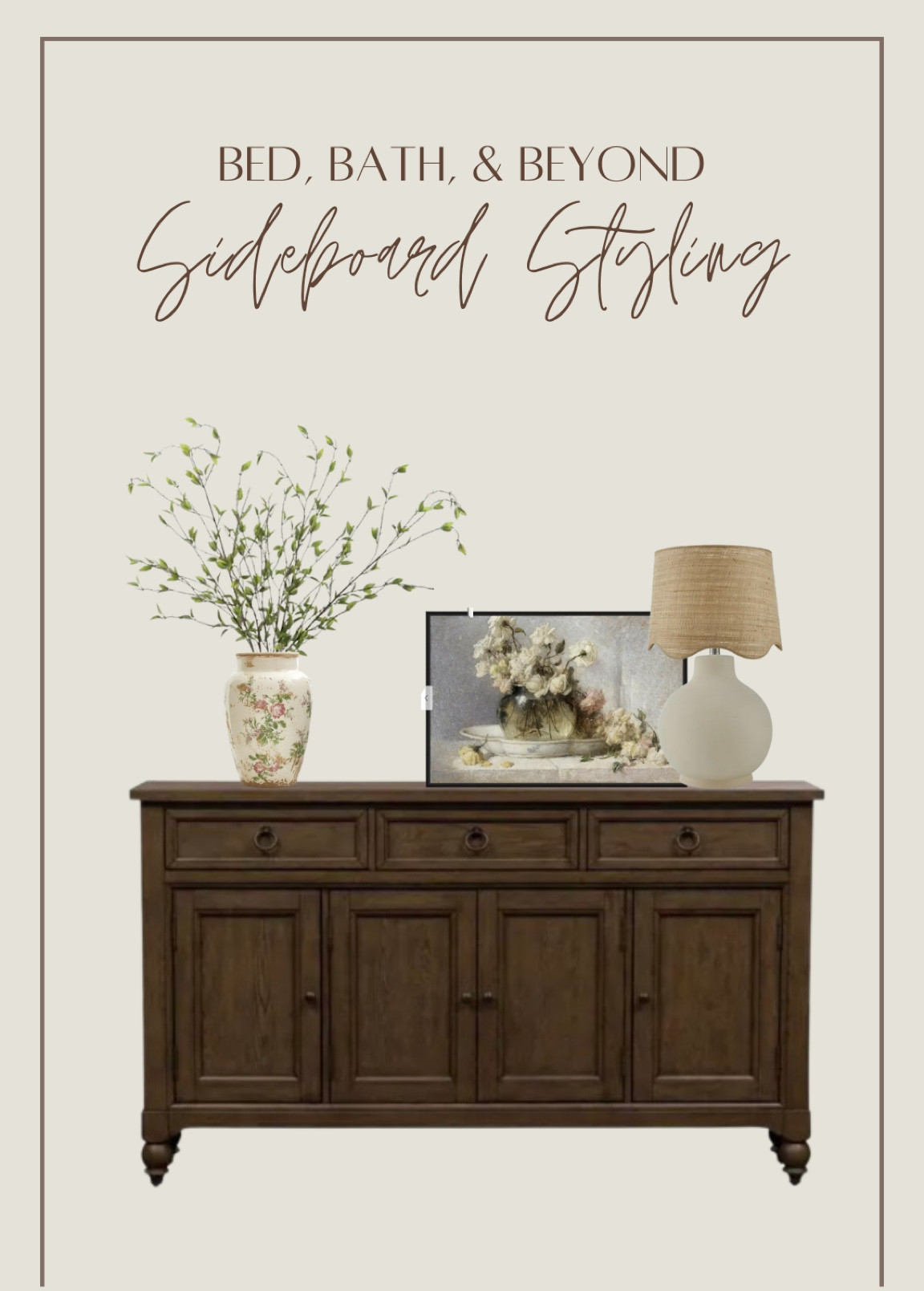 bed, bath, and beyond finds! This gorgeous sideboard has great reviews and is on major sale! 

Sideboard, buffet table, table lamp, scalloped lamp shade, scallops, floral, art, artwork, faux greenery, stems, spring stems, floral vase, ceramic vase, home, home styling

#LTKSeasonal #LTKSaleAlert #LTKHome