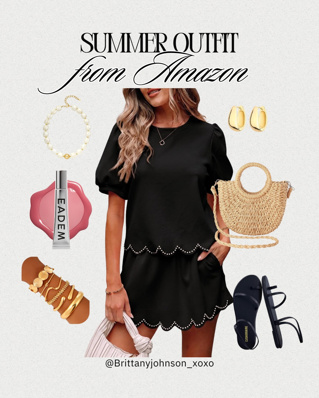 The trim details make this set so good! Such an easy summer outfit to dress up or down. 🖤✨ 

 #LTKootd #LTKSeasonal #LTKSaleAlert