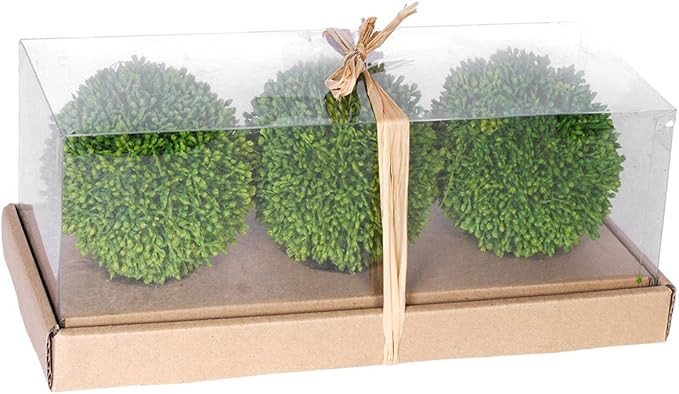 A&B Home Artificial Foliage Decorative Balls, 4-Inch, Green, Set of 3 | Amazon (US)
