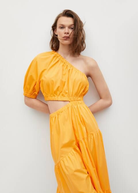 Baumwollkleid mit Schlitz | MANGO (DE)