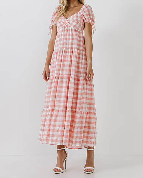 English Factory Gingham Maxi Dress | Express