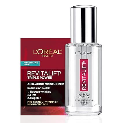 L'Oreal Paris Revitalift Hyaluronic Acid + Caffeine Hydrating Eye Serum, Fragrance Free .67 fl. o... | Amazon (US)
