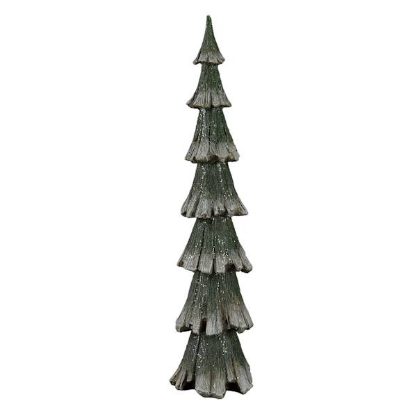 Green & White Glittered Tree, 15" | At Home