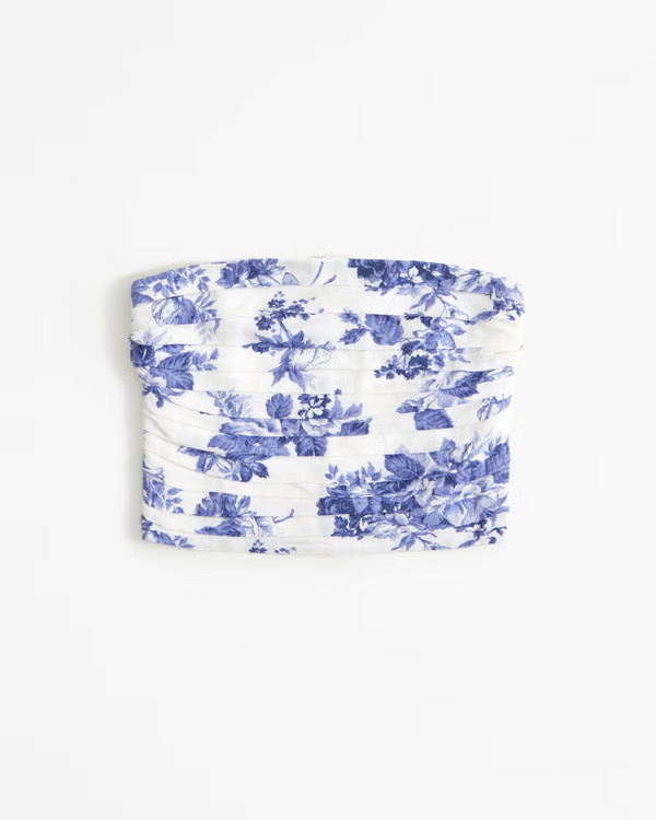 Emerson Linen-Blend Strapless Set Top | Abercrombie & Fitch (US)