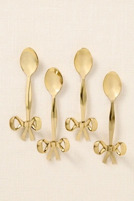 Benedita Stainless Steel Bow Teaspoons, Set of 4 | Anthropologie (UK)