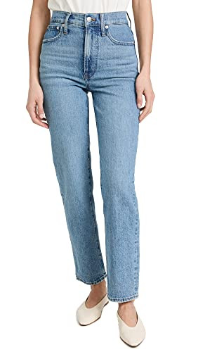 Madewell Women's The Perfect Vintage Straight Jeans, Hoye Wash, Blue, 23 | Amazon (US)