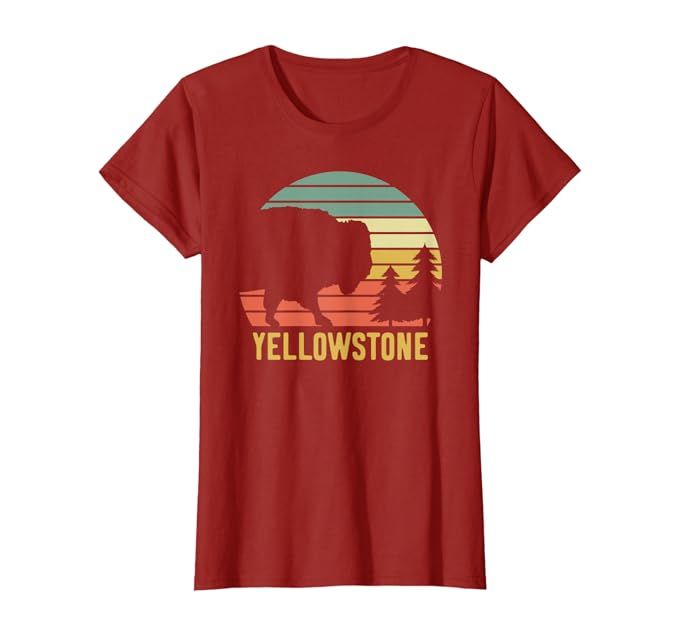 Vintage Yellowstone National Park Retro Travel Gift T-Shirt | Amazon (US)