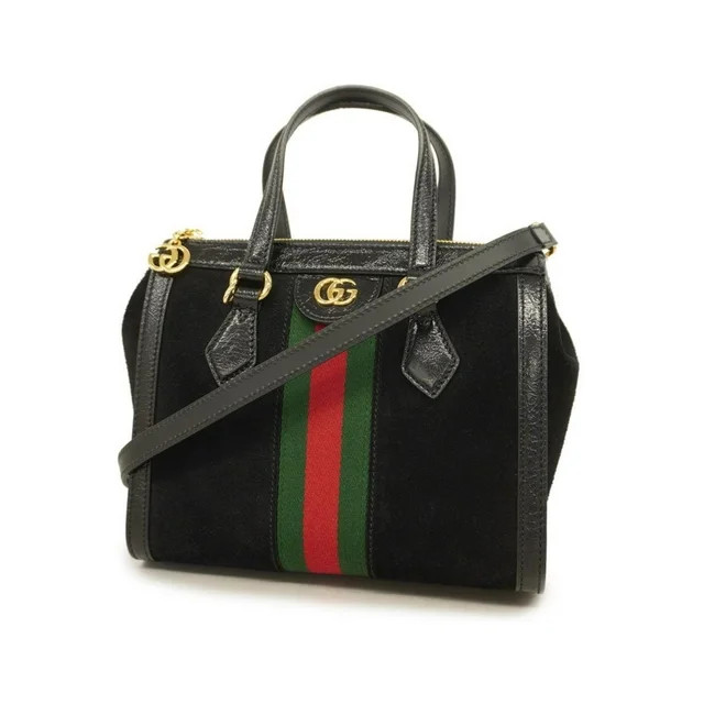 Pre-Owned Gucci Handbag GG Marmont Sherry Line 547551 Suede Black Women's (Good) | Walmart (US)