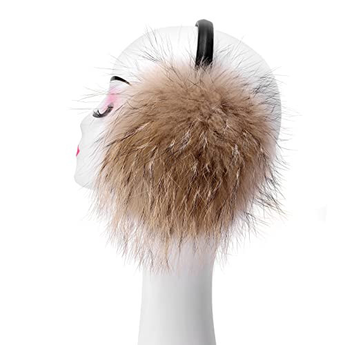 Bibury Real Fox Fur Earmuffs, Winter Ear Muffs, Cold Weather Head Warmer… (Brown) | Amazon (US)