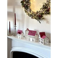 Paper Christmas Village, Cherry Red Decoration, Set 01 | Etsy (US)