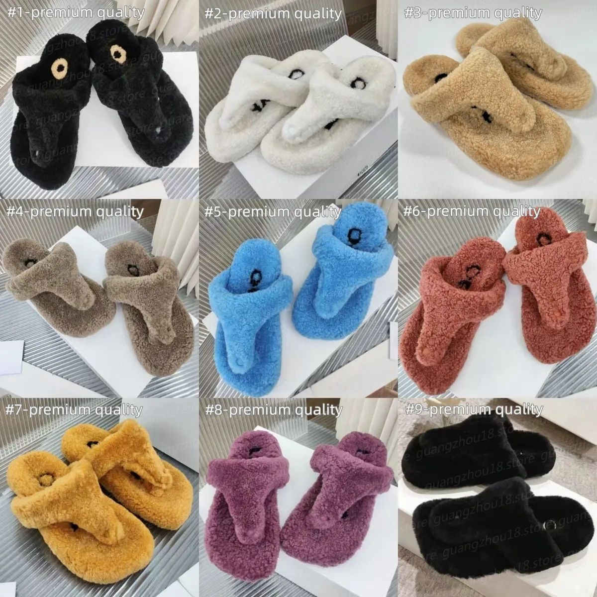 (go off picture not the description) 10A Premium Designer Flip Flops with Fur Women's Fashion Sli... | DHGate