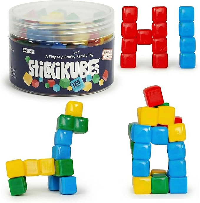 KOMARC GAMES StickiKubes - Mini STEM Building Blocks that Stick to Anything - 125 Non Toxic Senso... | Amazon (US)