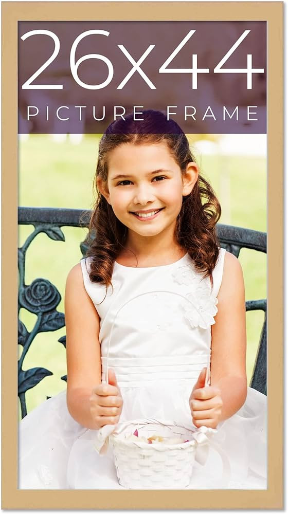 26x44 Frame Beige Real Wood Picture Frame Width 0.75 Inches | Interior Frame Depth 0.5 Inches | N... | Amazon (US)