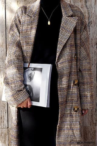 Glen Plaid Faux Fur Cuff Coat | Forever 21 (US)