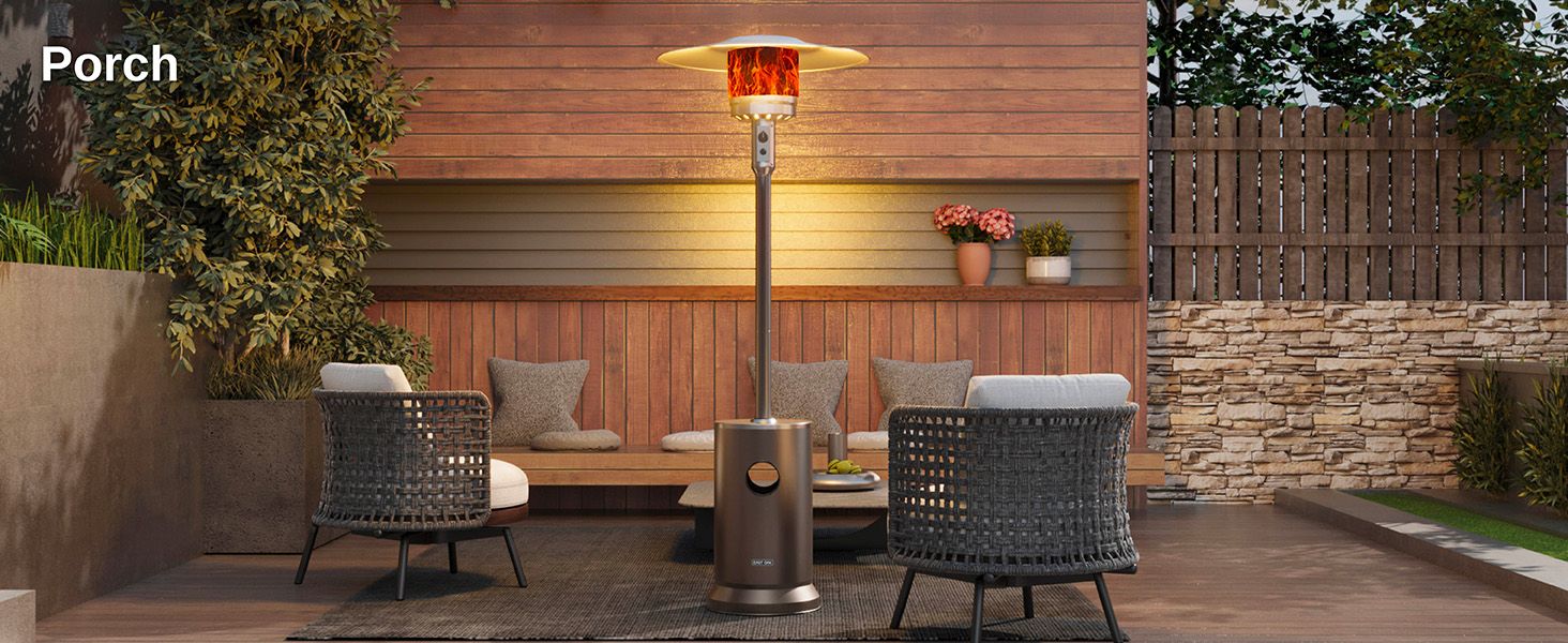 Patio Heater, EAST OAK 50,000 BTU Outdoor Patio Heater with Table Design, Stainless Steel Burner,... | Amazon (US)