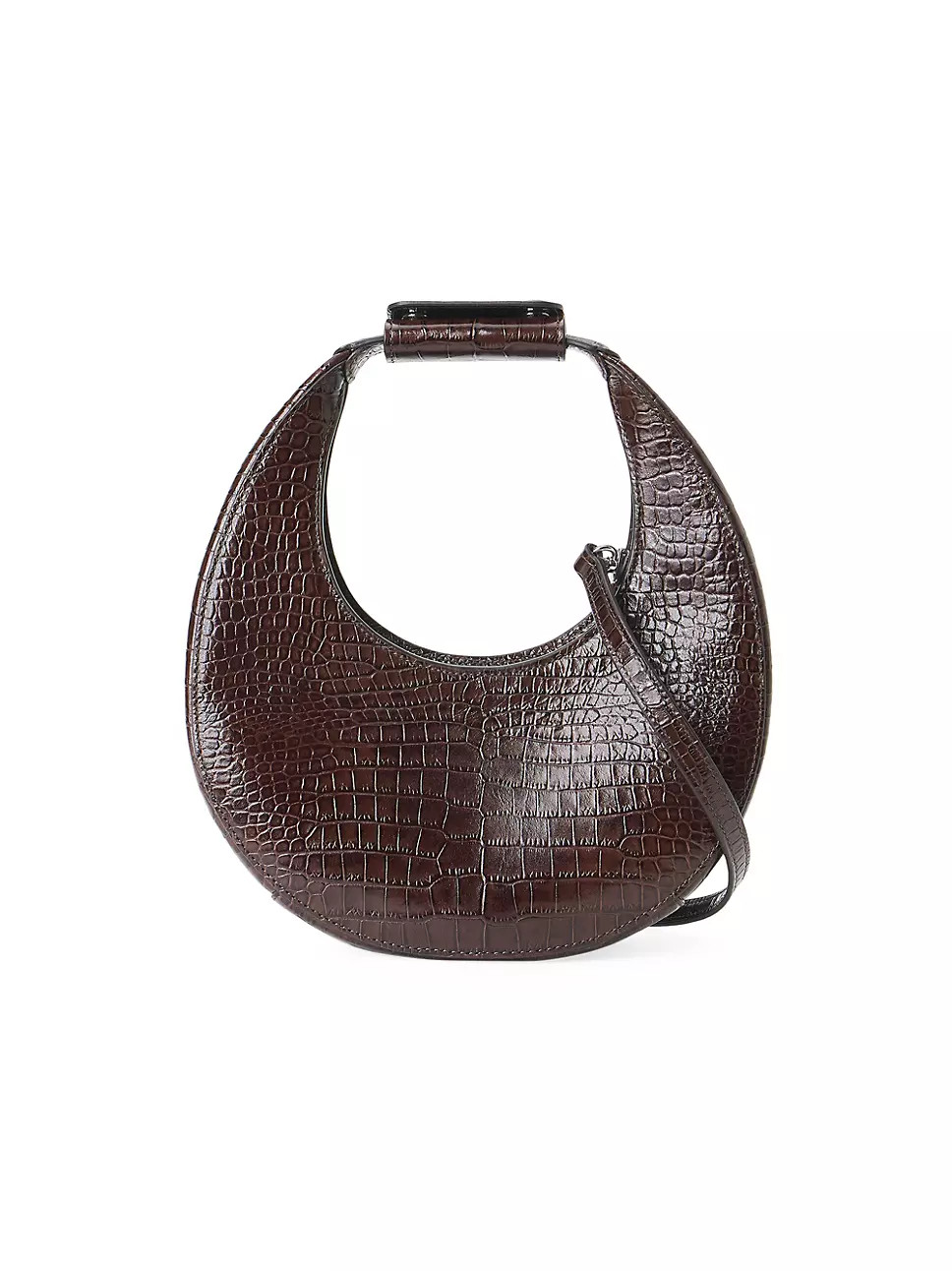 Staud Mini Crocodile-Embossed Leather Moon Bag | Saks Fifth Avenue